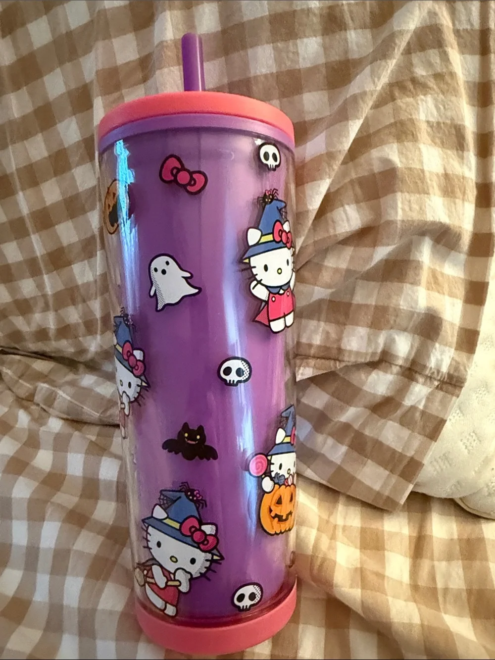 Zak! Sanrio Hello Kitty Purple Halloween Tumbler with Straw